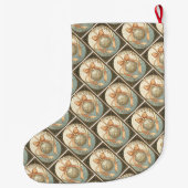 Christmas Ornament Peach And Beige Art Nouveau Grote Kerstsok (Achterkant)