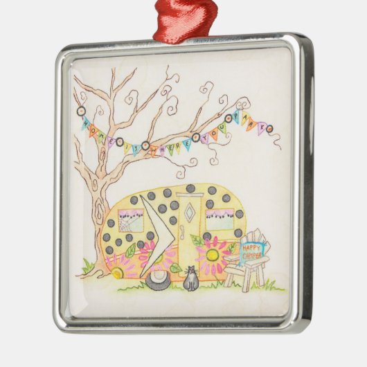 **CHRISTMAS ORNAMENT VAN DE VERHAAL CAMPER** (Links)