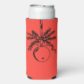 Christmas ornament with bow and pine branch seltzer blikjeskoeler (Seltzer Achterkant)