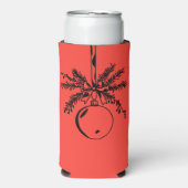 Christmas ornament with bow and pine branch seltzer blikjeskoeler (Seltzer Voorkant)