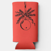 Christmas ornament with bow and pine branch seltzer blikjeskoeler (Achterkant)