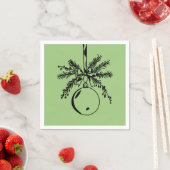 Christmas ornament with bow and pine branch servet (Insitu)