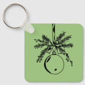 Christmas ornament with bow and pine branch sleutelhanger (Voorkant)