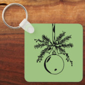 Christmas ornament with bow and pine branch sleutelhanger (Voorkant)