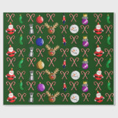 Christmas Ornament Wrapping Paper Cadeaupapier (Vlak)