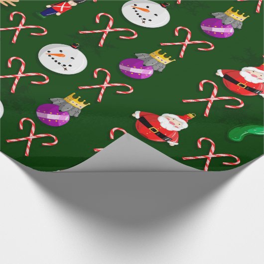 Christmas Ornament Wrapping Paper Cadeaupapier (Hoek)
