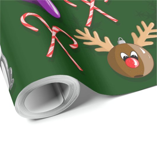 Christmas Ornament Wrapping Paper Cadeaupapier (Rol Hoek)
