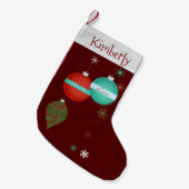 Christmas Ornaments and Snowflakes Stocking Kleine Kerstsok (Voorkant (Hangend))