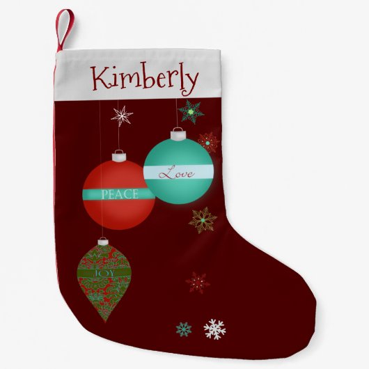 Christmas Ornaments and Snowflakes Stocking Kleine Kerstsok (Voorkant)
