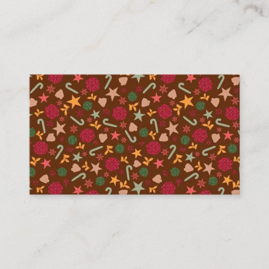 Christmas Ornaments Brown Background Visitekaartje (Voorkant)