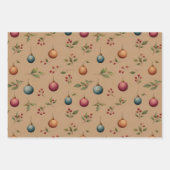 Christmas Ornaments Brown  Inpakpapier Vel (Voorkant 3)