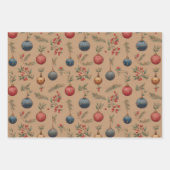 Christmas Ornaments Brown  Inpakpapier Vel (Voorkant)