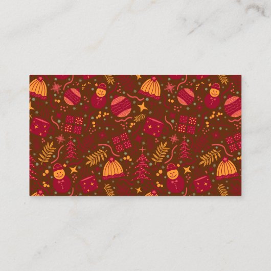 Christmas Ornaments Burgundy Visitekaartje (Achterkant)