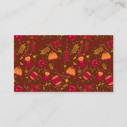 Christmas Ornaments Burgundy Visitekaartje (Voorkant)