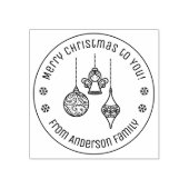 Christmas Ornaments Family Name Rubberstempel (Afrduk)