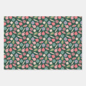 Christmas Ornaments Gift Wrap Set of Three Inpakpapier Vel (Voorkant)