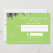 Christmas Ornaments Logo Gift Certificate (Achterkant)