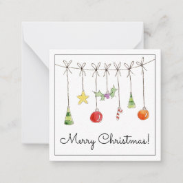 Christmas Ornaments On A String Notitiekaartje