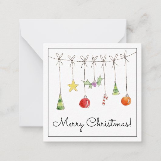 Christmas Ornaments On A String Notitiekaartje (Voorkant)