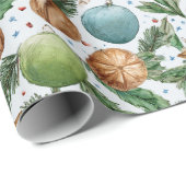 Christmas Ornaments & Pine Pattern Cadeaupapier (Rol Hoek)