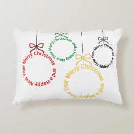 Christmas Ornaments Text Design Accent Kussen