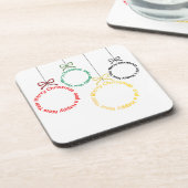 Christmas Ornaments Text Design Bier Onderzetter (Linkerzijde)