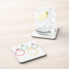 Christmas Ornaments Text Design Bier Onderzetter