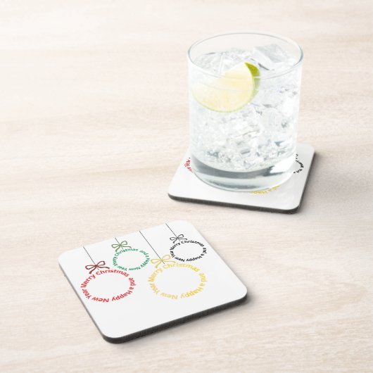 Christmas Ornaments Text Design Bier Onderzetter (Rechterzijde)