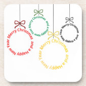 Christmas Ornaments Text Design Bier Onderzetter (Voorkant)