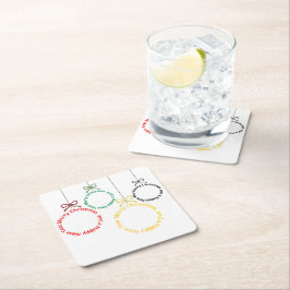 Christmas Ornaments Text Design Kartonnen Onderzetters