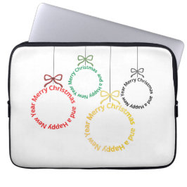 Christmas Ornaments Text Design Laptop Sleeve