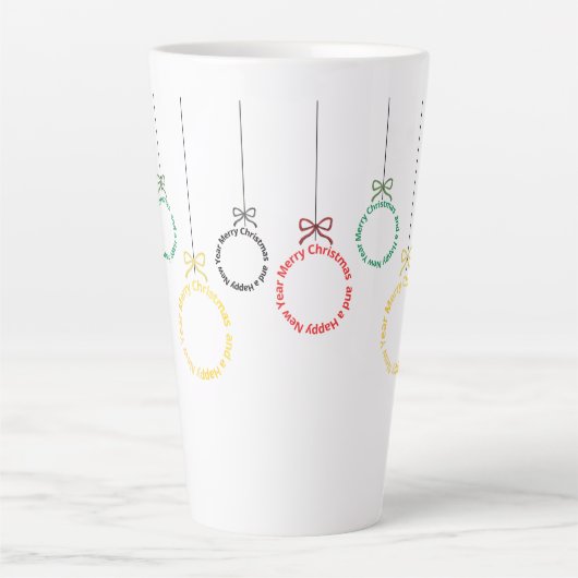 Christmas Ornaments Text Design Latte Mok (Voorkant)