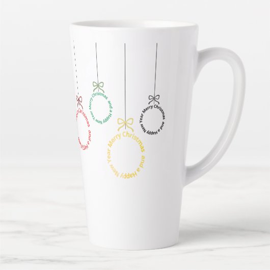 Christmas Ornaments Text Design Latte Mok (Rechts)