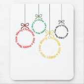 Christmas Ornaments Text Design Muismat (Voorkant)