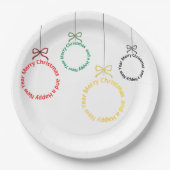 Christmas Ornaments Text Design Papieren Bordje (Voorkant)