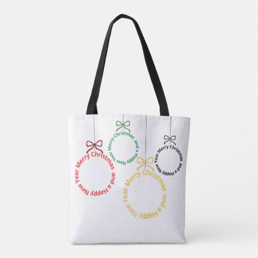 Christmas Ornaments Text Design Tote Bag (Achterkant)