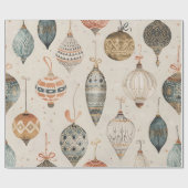 Christmas Ornaments Watercolor Beige Holiday Cadeaupapier (Vlak)