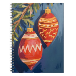 Christmas Ornaments Watercolor Holiday Notitieboek