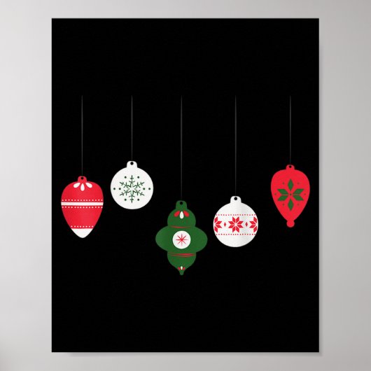 Christmas Ornaments Winter Holiday Seasonal  Poster (Voorkant)