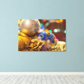 Christmas Ornaments with Angel and Floral Designs Canvas Afdruk (Insitu (Houten vloer))