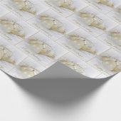 Christmas Ornaments With Gold Glitter on Satin Cadeaupapier (Hoek)