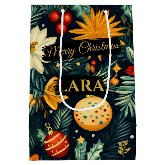 Christmas Ornaments with Name Area  Medium Cadeauzakje (Achterkant)
