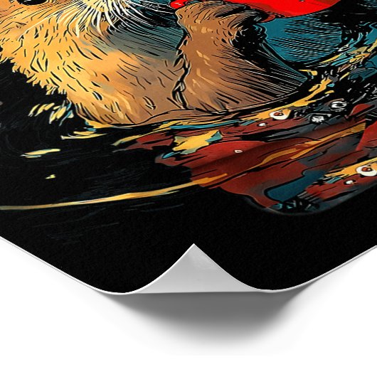 Christmas Otter Drinks Coffee Art Print  (Hoek)