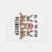 Christmas Otters Cute All Of The Otter Reindeer  Fleece Deken (Voorkant (Horizontaal))