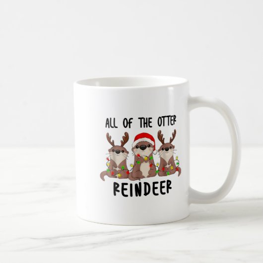 Christmas Otters Cute All Of The Otter Reindeer  Koffiemok (Rechts)
