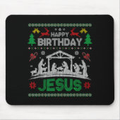 Christmas Outfit Happy Birthday Jesus Holiday Ugly Muismat (Voorkant)