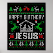 Christmas Outfit Happy Birthday Jesus Holiday Ugly Poster (Voorkant)