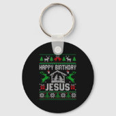 Christmas Outfit Happy Birthday Jesus Holiday Ugly Sleutelhanger (Voorkant)