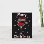 Christmas Outfit Women Wine Gl Funny Christmas  Kaart (Voorkant)