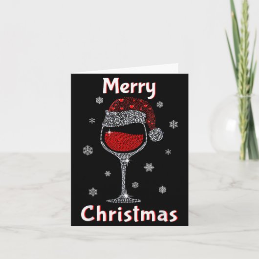 Christmas Outfit Women Wine Gl Funny Christmas  Kaart (Voorkant)